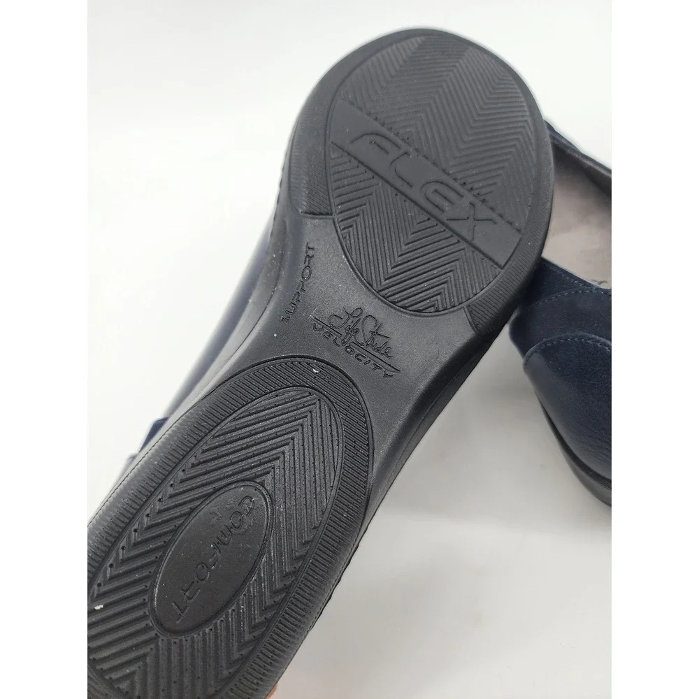 LifeStride Alchemy Womens Navy Wedge‎ Heels Memory Foam Shoes
